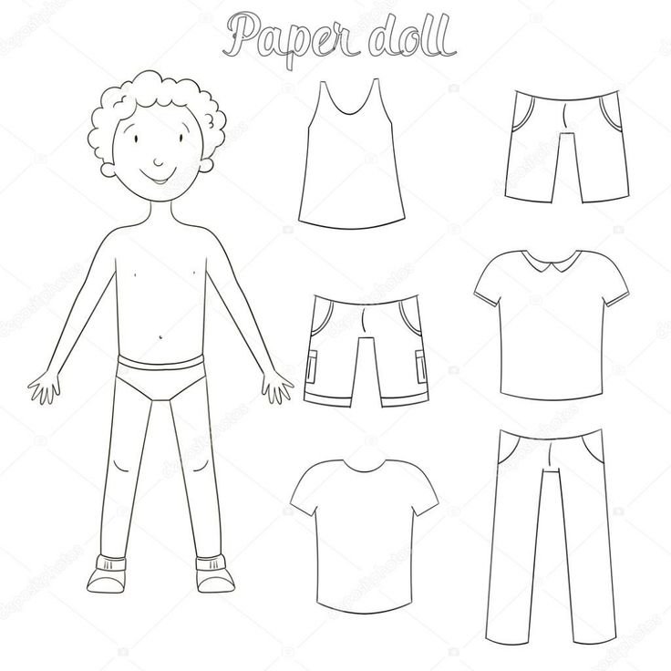 Раскраска кукла с одеждой