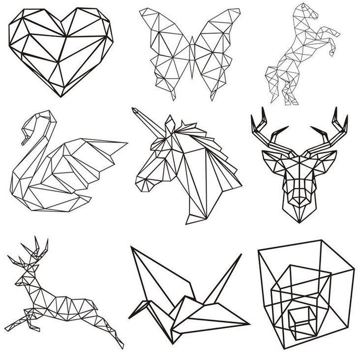 Геометрические рисунки животных
