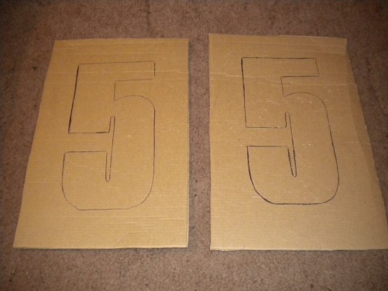 Макет цифры 5 из картона