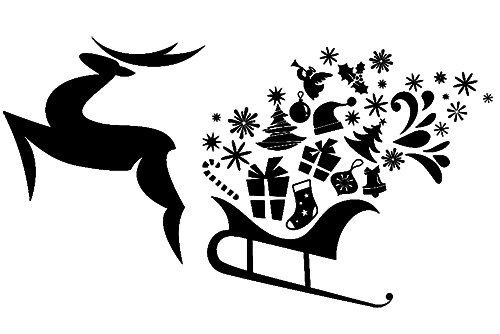 Новогодние сани на окна вектор