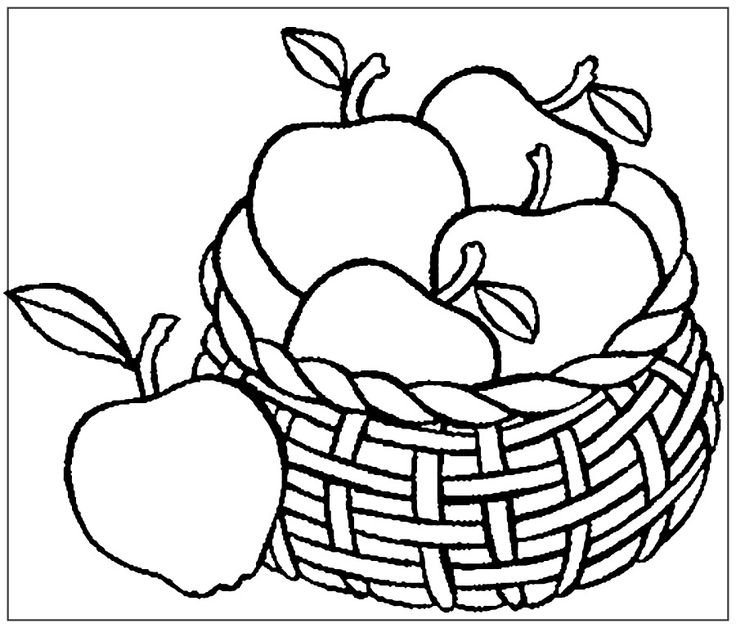 Корзина с фруктами раскраска
