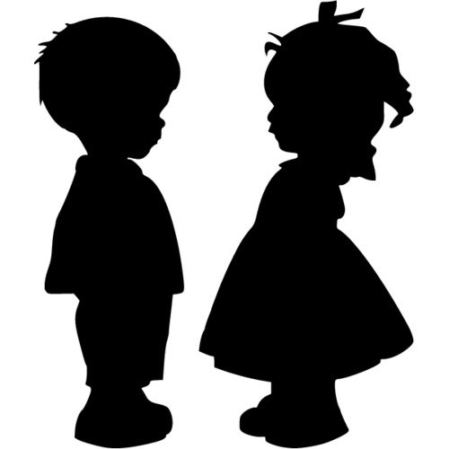 Силуэт маленьких детей