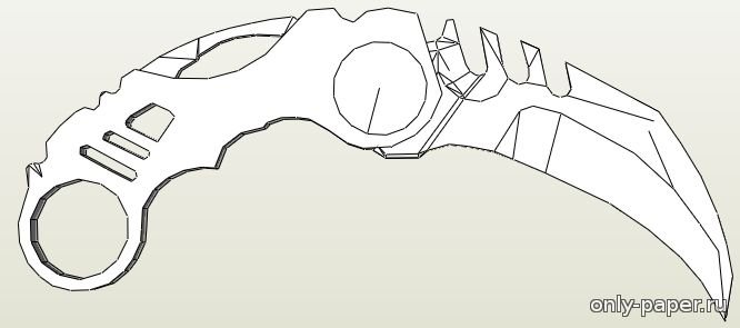 Нож керамбит трафарет для 3d ручки