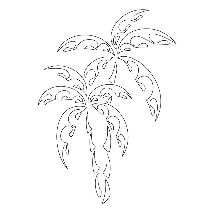 Трафарет пальмы для стен