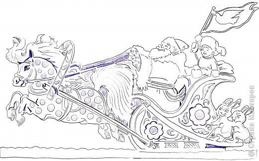 Сани с узором раскраска