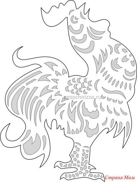 Петушок трафарет для вырезания