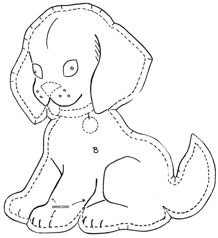 Аппликация собачка из фетра