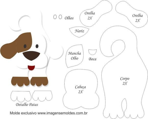 Собака из фетра выкройка шаблон