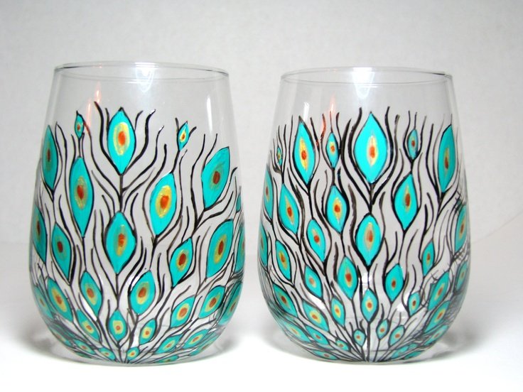 Роспись по стеклу контуром