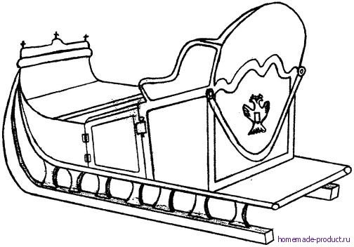 Сани раскраска