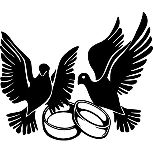 Силуэт голубей на свадьбу