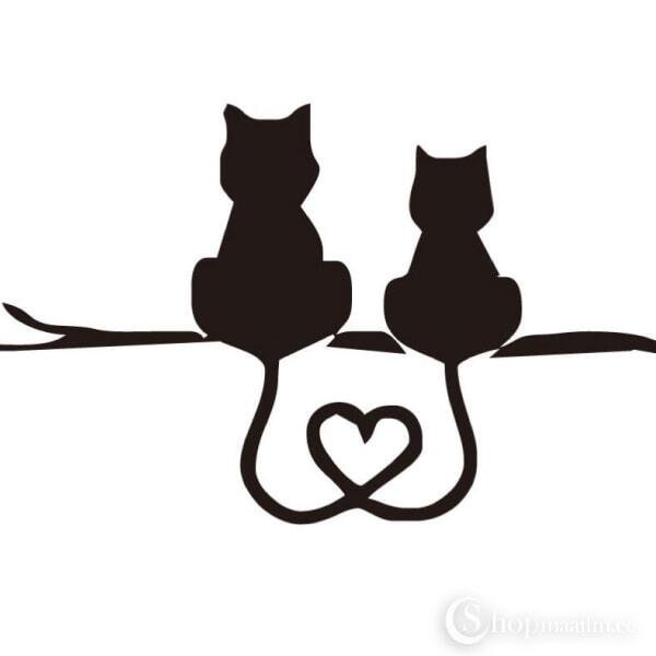 Силуэты кошек на стену