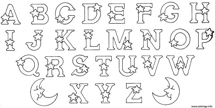 Трафарет алфавита для вырезания