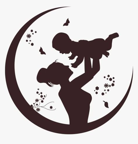 Трафарет матери и ребенка