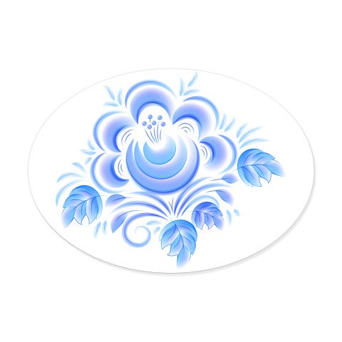 Цветок Гжель трафарет