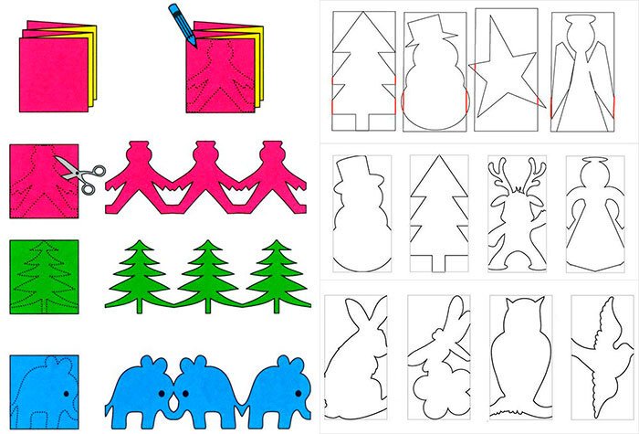 Симметричная аппликация из бумаги
