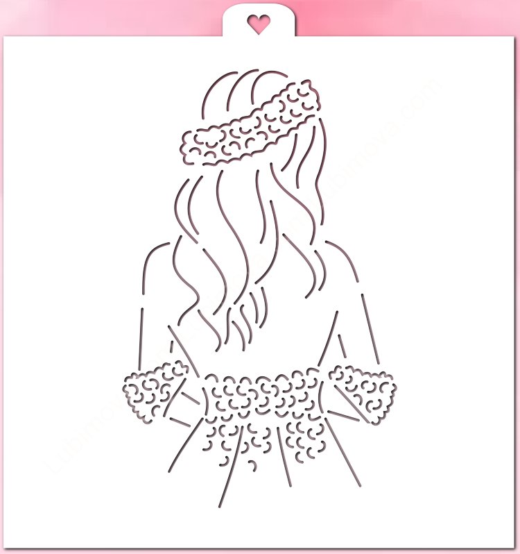 Трафарет девушки для торта