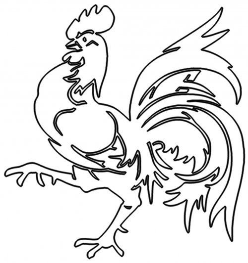Петушок трафарет