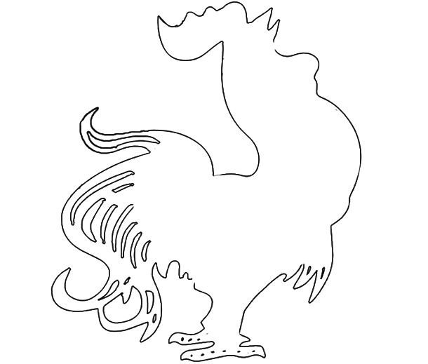 Трафарет петуха для вырезания