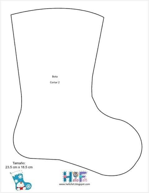 Новогодний валенок из фетра выкройка