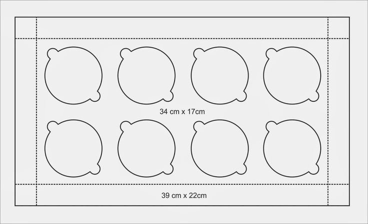 Шаблон коробки для капкейков