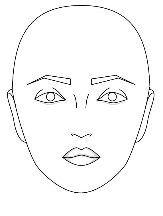 Макет лица для рисования