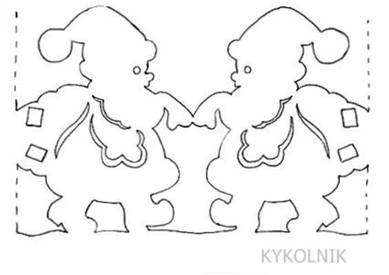 Трафарет гирлянды из бумаги на новый год