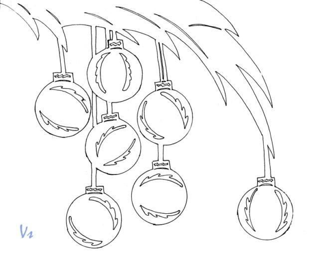 Вытыканки на новый год трафареты на окна - новогодние шары для вырезания из бумаги