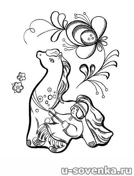 Гжель раскраска