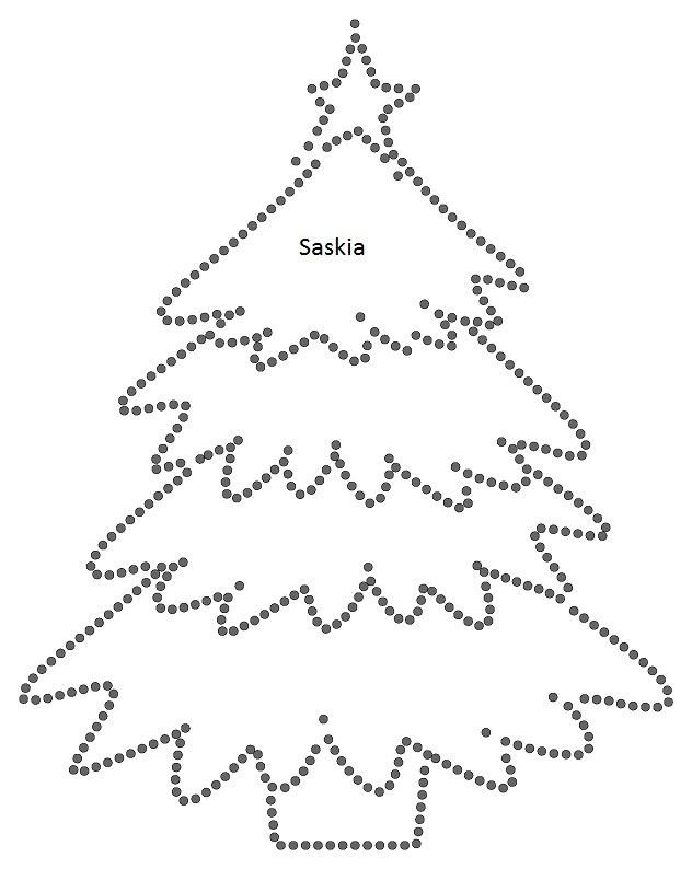 Стринг елки трафарет