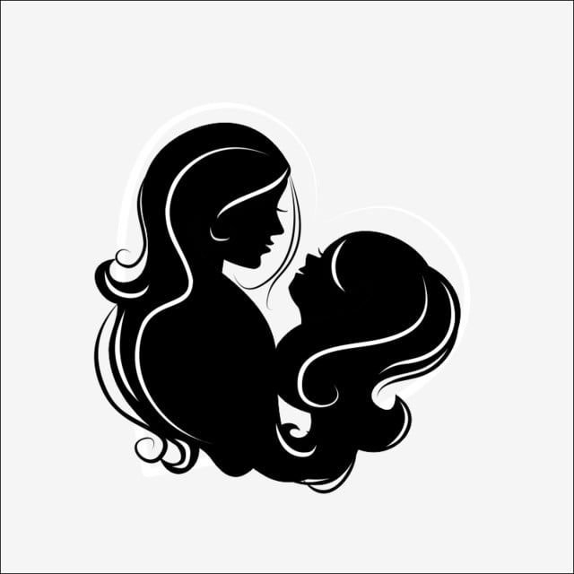 Силуэт мамы с ребенком