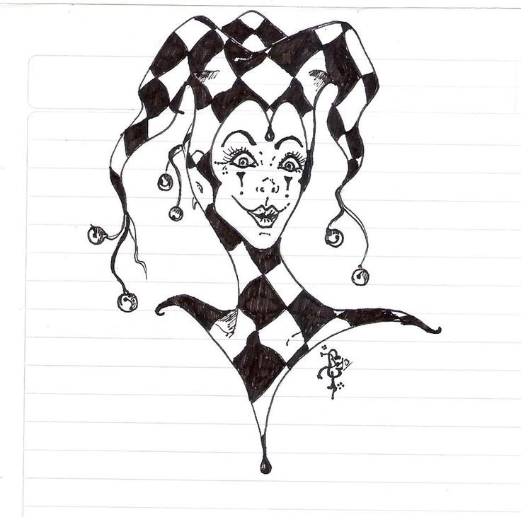 Арлекин тату эскизы