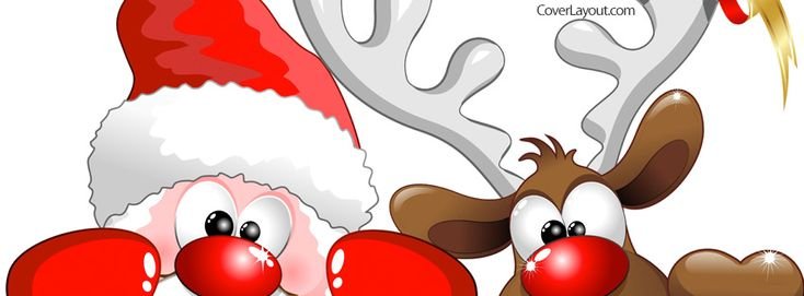 Дед Мороз и олень выглядывают