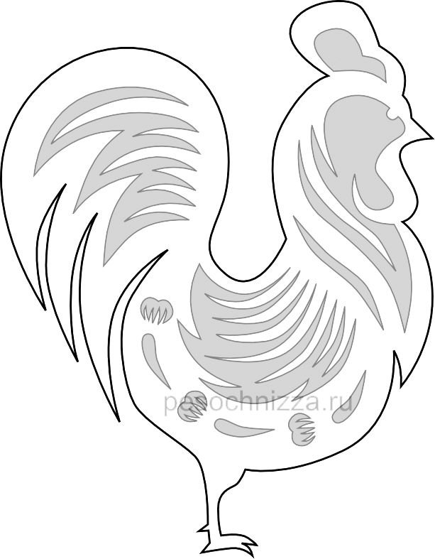 Петух раскраска