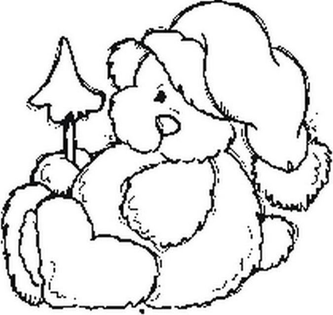 Трафарет мишки на новый год