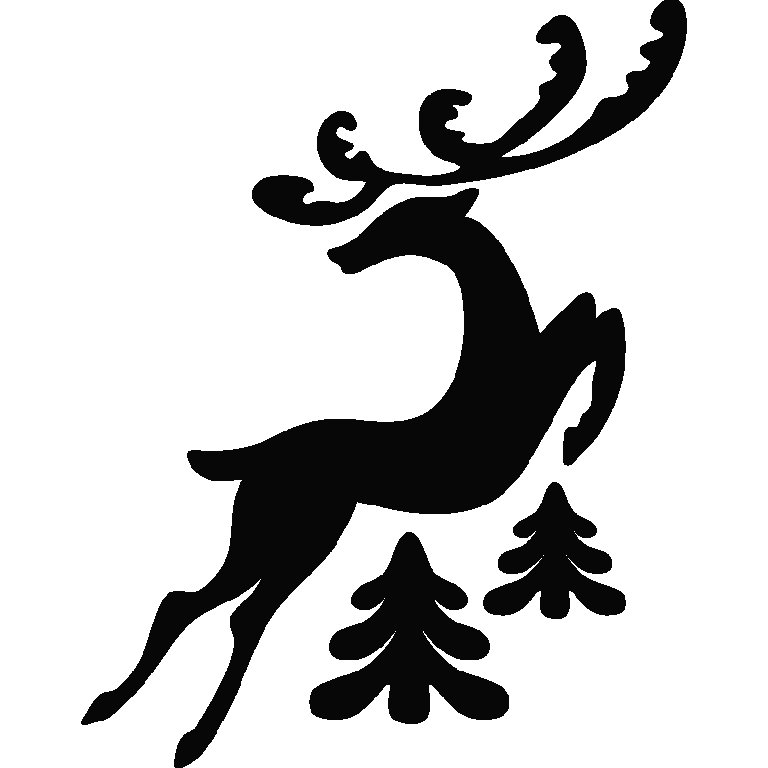 Новогодний олень трафарет