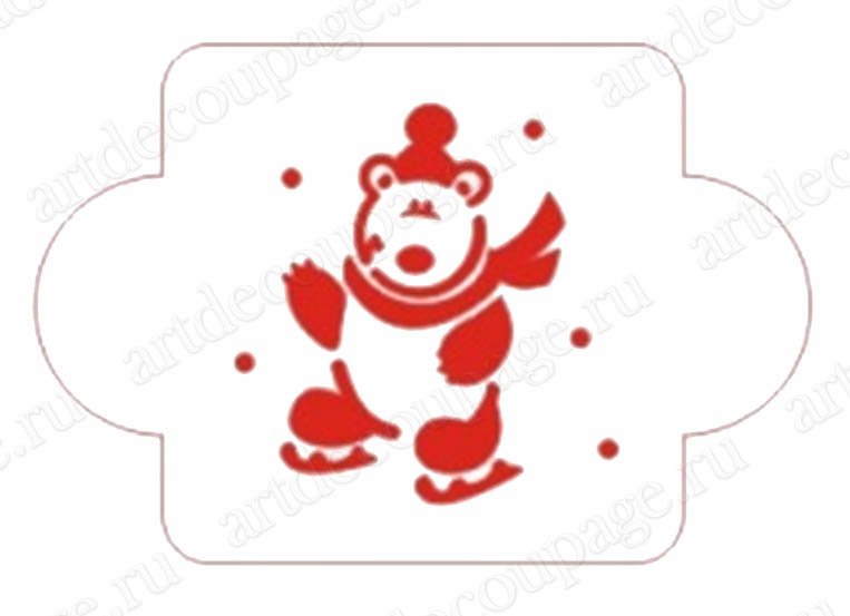 Трафарет новогодний на футболку а4