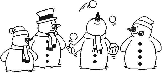 Снеговик рисунок раскраска