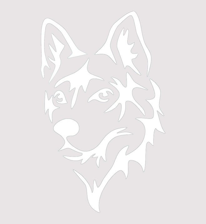 Трафареты на окна собака