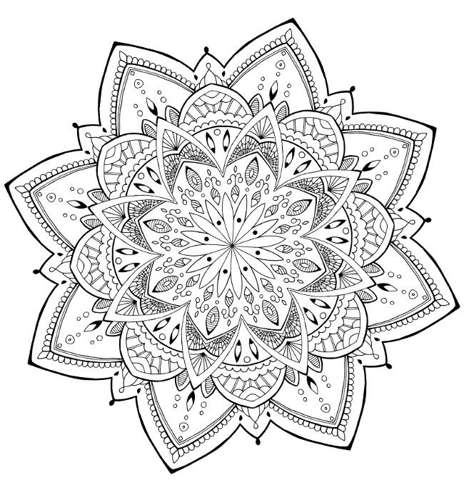 Мандала любви и счастья раскрашивание