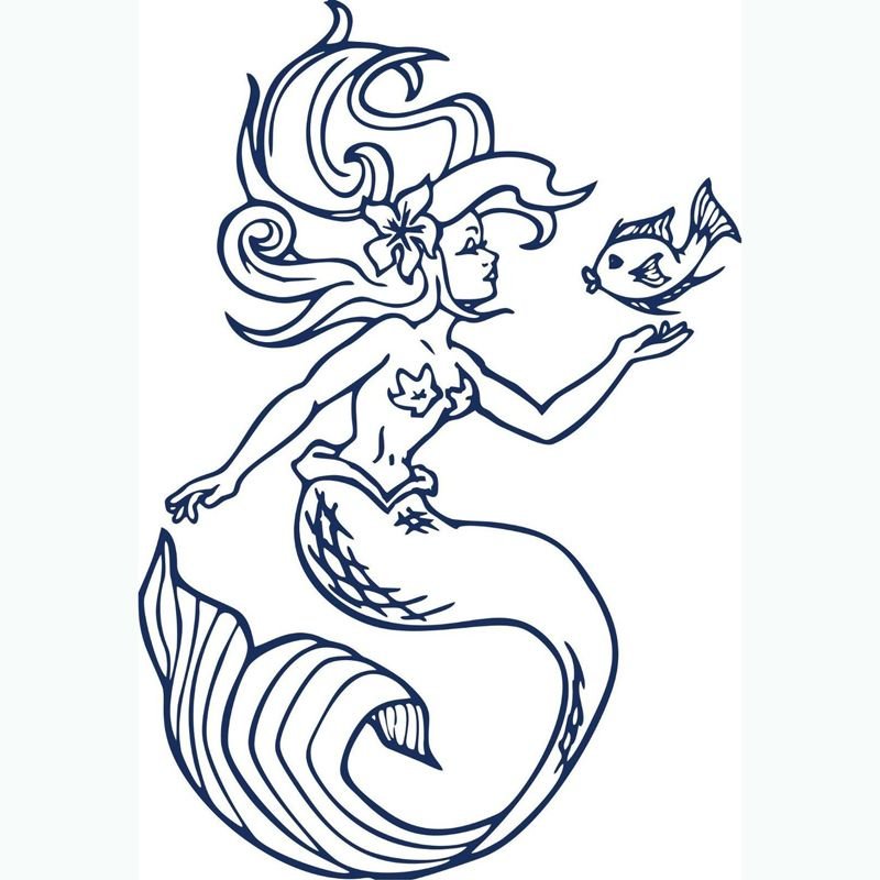 Русалка трафарет