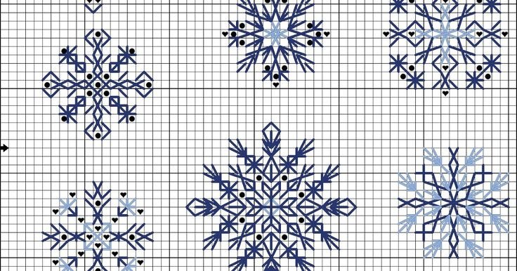 Схема вышивки снежинки