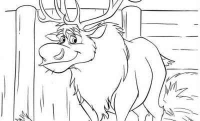 Олень из холодного сердца раскраска