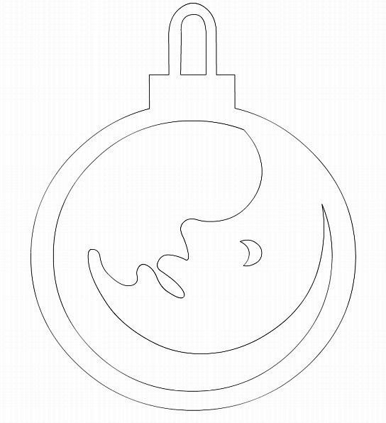 Новогодние трафареты на окна шарики