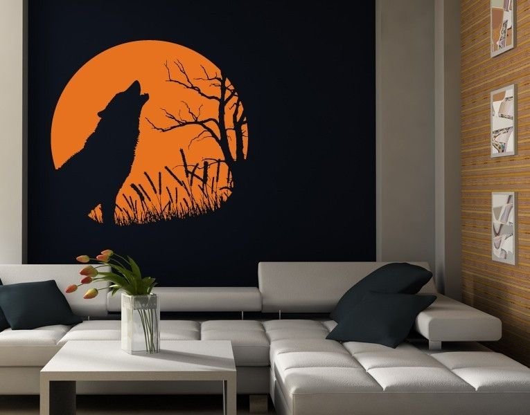 Трафарет волка под кирпич на стену под покраску