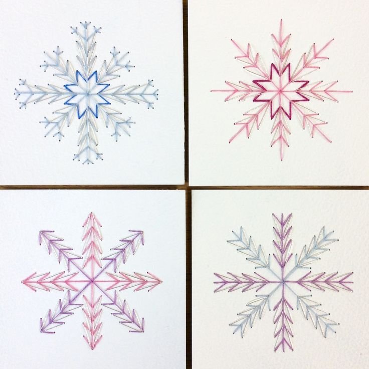 Вышить снежинку
