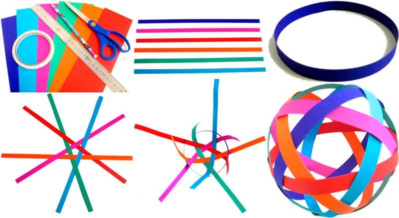 Мяч из полосок бумаги