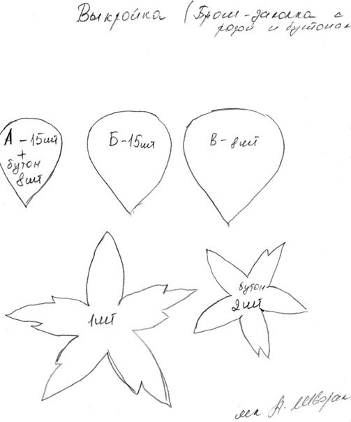 Трафарет для розы из фоамирана