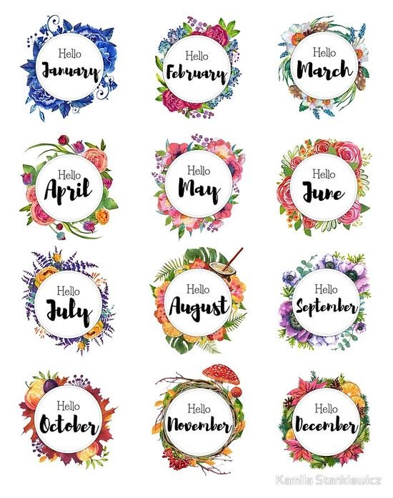 названия месяцев