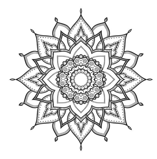 Мандала черно белая тату